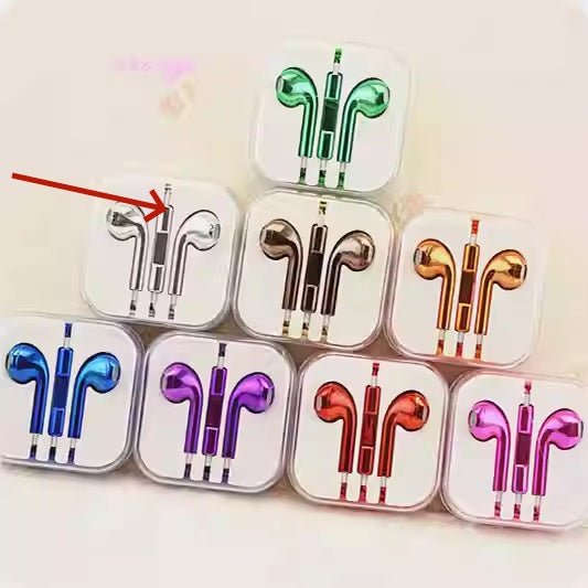 Color Plated Glossy Wired Earbuds - Jabula & Co