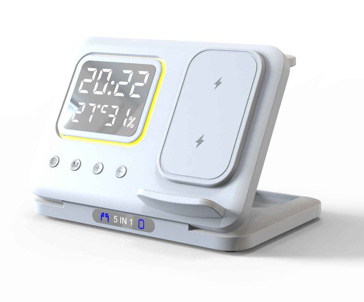 15W Wireless Chargers Stand 5 In1 LED Digital Alarm Clock Fast Charging Dock Station - Jabula & Co