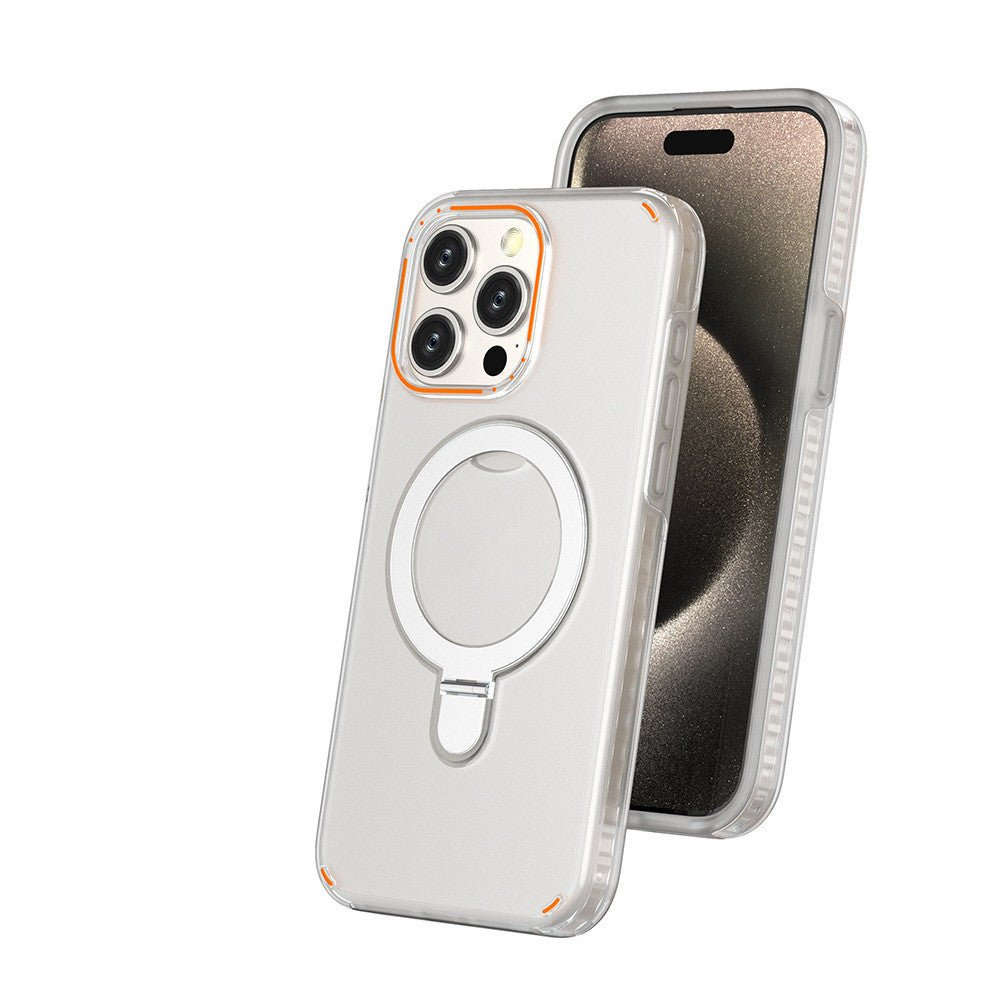 New Colorful Magnetic Bracket Phone Case With Holder Stand Cover For Magesafe Magnetic Transparent Wireless Charge Case For Phone - Jabula & Co