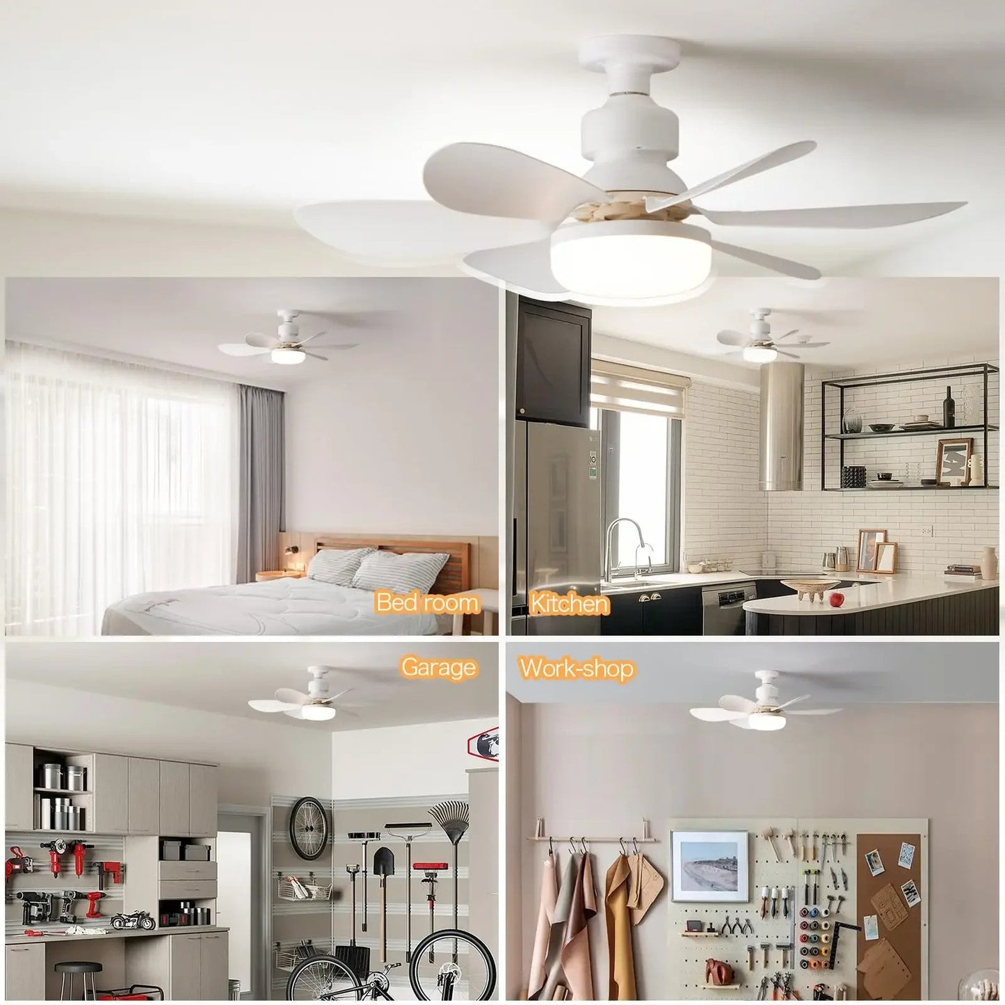 Modern Led Ceiling Fan With Light Dimmable E27 Bedroom Living Room Fan Lamp 30W - Jabula & Co