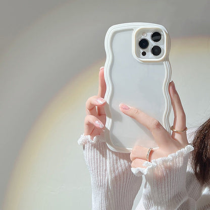 Wave Border Mobile Phone Case Solid Color Simple Candy Color - Jabula & Co