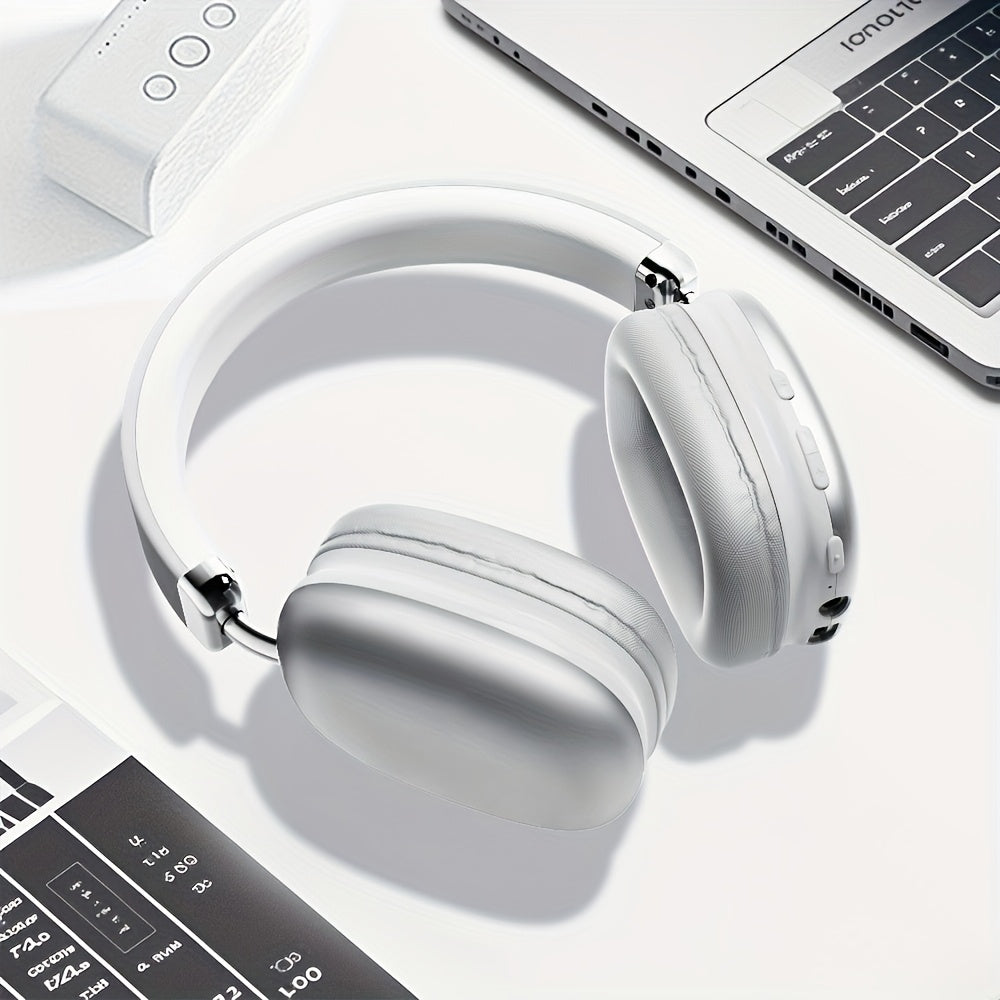 This Bluetooth Headset With A Microphone Offers A 40-hour Playback Time. It Is Retractable, Has High-quality Sound, And Features Soft Memory Ear Cups With Button Control. It Is Suitable For Music