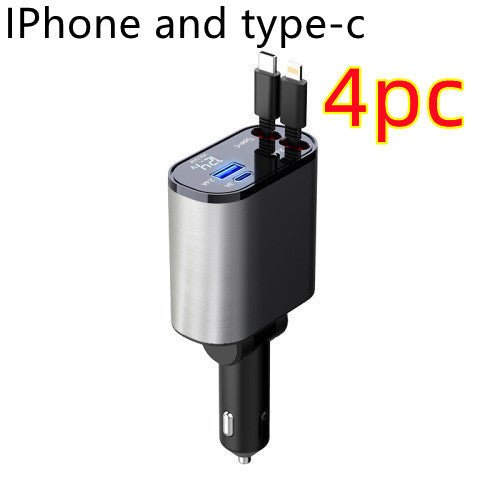 Metal Car Charger 100W Super Fast Charging Car Cigarette Lighter USB And TYPE-C Adapter - Jabula & Co