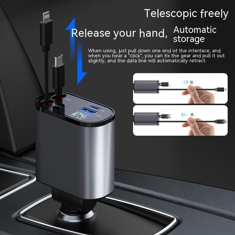 Metal Car Charger 100W Super Fast Charging Car Cigarette Lighter USB And TYPE-C Adapter - Jabula & Co