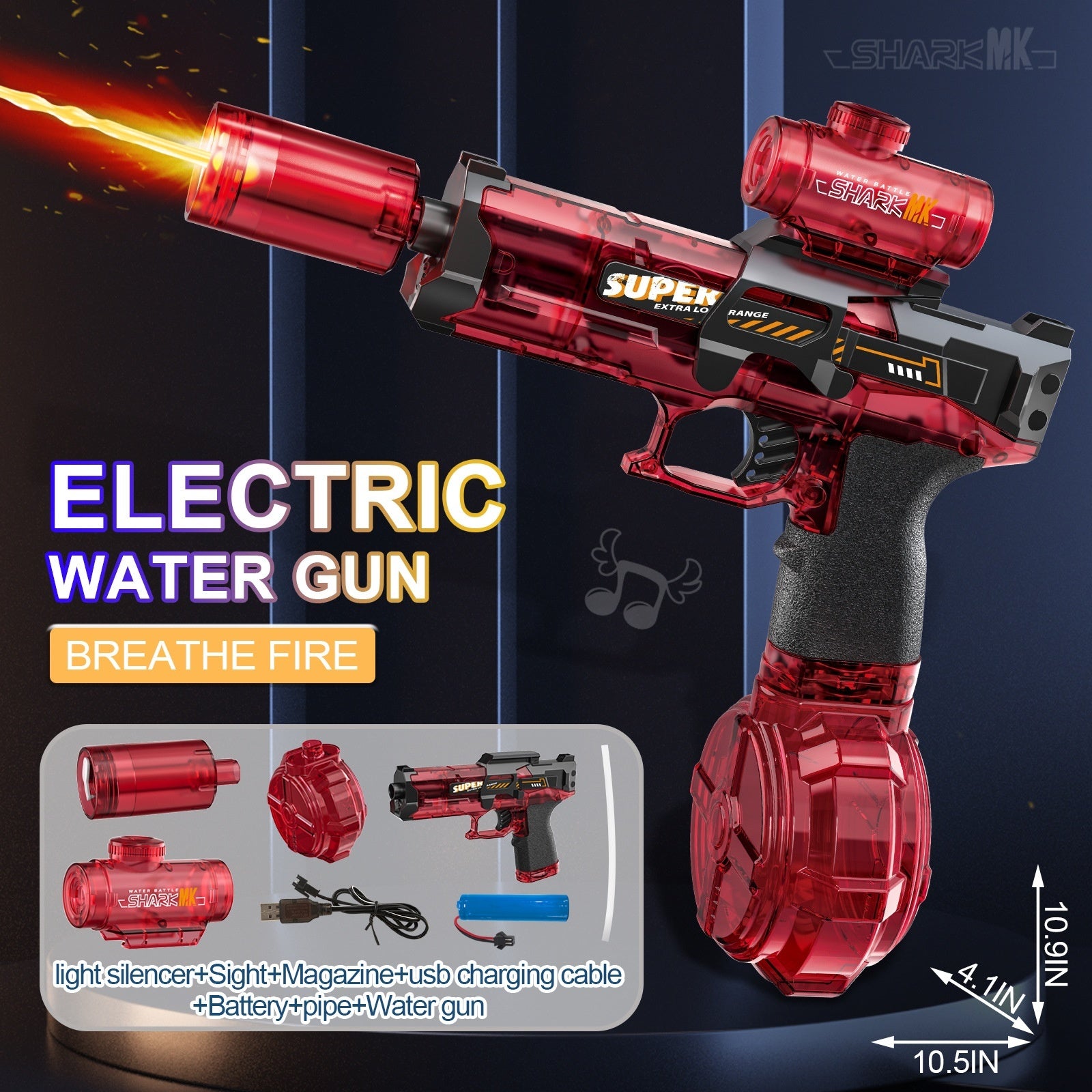 LED Lights Electric Water Guns Children Simulated Shooting Recoil Powerful Automatic Water Spray Gun Kids Summer Outdoor Toys - Jabula & Co
