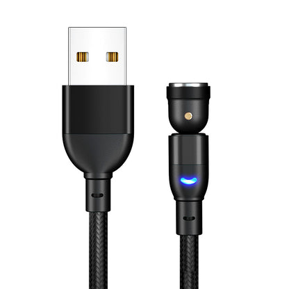 Data Cable 540 Degree Blind Suction Round Magnetic Charging Cable Three-in-one Bent Magnetic Cable - Jabula & Co