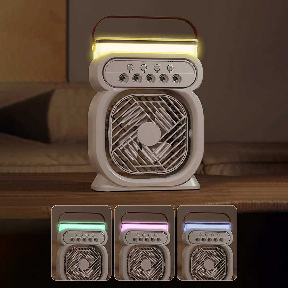 3 In 1 Portable Air Conditioner Evaporative Air Cooler LED Night Lights 3 Speeds Humidifier Fan For Home Office by Jabula & Co