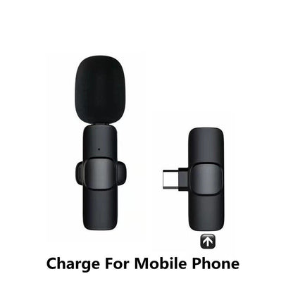 Wireless Lavalier Microphone Portable Audio Video Recording Mini Mic For I Phone Android Long Battery Life Live Broadcast Gaming - Jabula & Co