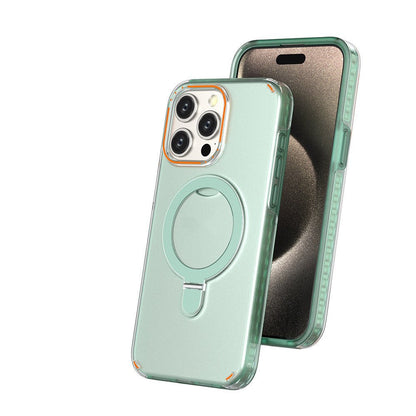 New Colorful Magnetic Bracket Phone Case With Holder Stand Cover For Magesafe Magnetic Transparent Wireless Charge Case For Phone - Jabula & Co