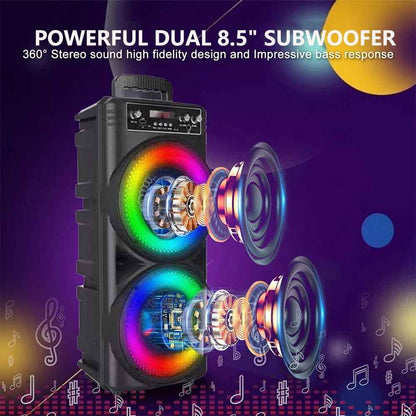 Portable Bluetooth Speaker Sub Woofer Heavy Bass Sound System Party Mic UK