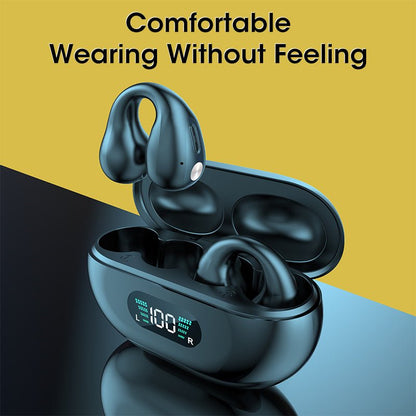 Bone Conduction Headphones TWS Earbuds Ear Clip Bluetooth 5.3 Touch Wireless Earphone In-Ear Bass HIFI Sports Headset - Jabula & Co