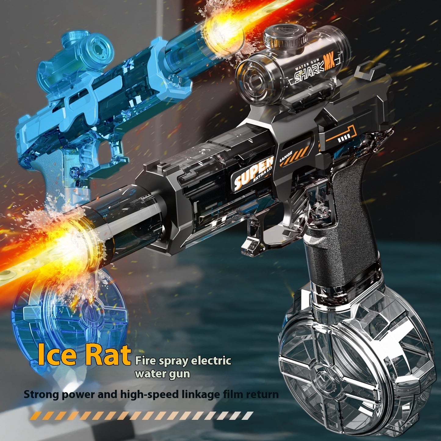 LED Lights Electric Water Guns Children Simulated Shooting Recoil Powerful Automatic Water Spray Gun Kids Summer Outdoor Toys - Jabula & Co