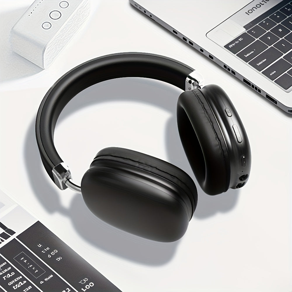 This Bluetooth Headset With A Microphone Offers A 40-hour Playback Time. It Is Retractable, Has High-quality Sound, And Features Soft Memory Ear Cups With Button Control. It Is Suitable For Music