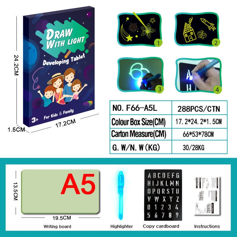 Educational Toy Drawing Pad 3D Magic 8 Light Effects Puzzle Board Sketchpad - Jabula & Co