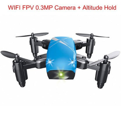 Micro Foldable RC Drone 3D Bearing Steering Wheel Remote Control Quadcopter Toys With Camera WiFi APP Control Helicopter Dron Kids Gift - Jabula & Co