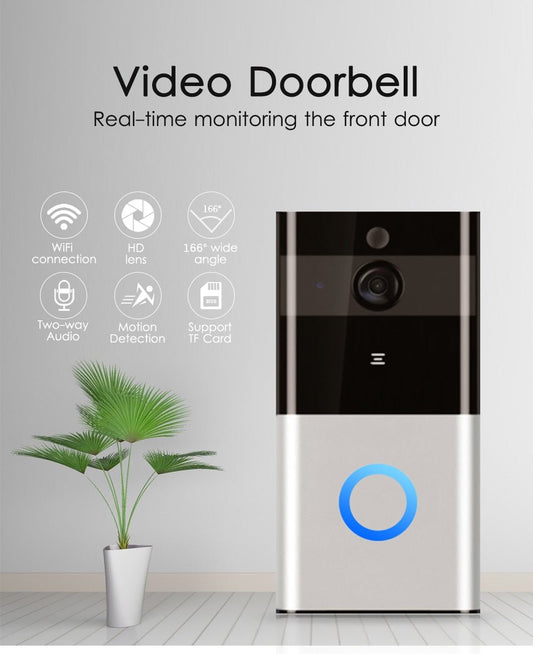 Marlboze 720P WIFI Visual Doorbell Wireless Intercom Doorbell PIR Motion Detection Night View SD card Video Smart Doorbell Ring - Jabula & Co