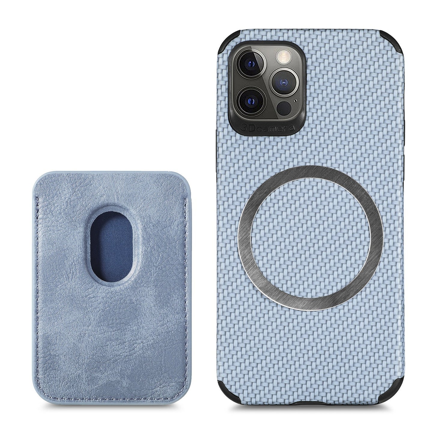 Magnetic Card Holder XR Carbon Fiber Pattern Phone Case - Jabula & Co