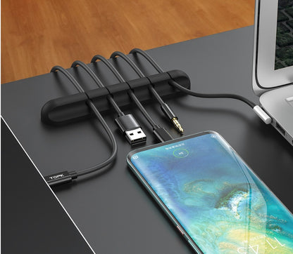 Silicone USB Cable Winder Desktop Cable Organizer Management Multipurpose Clips Cables Protector For Wired Headphones - Jabula & Co