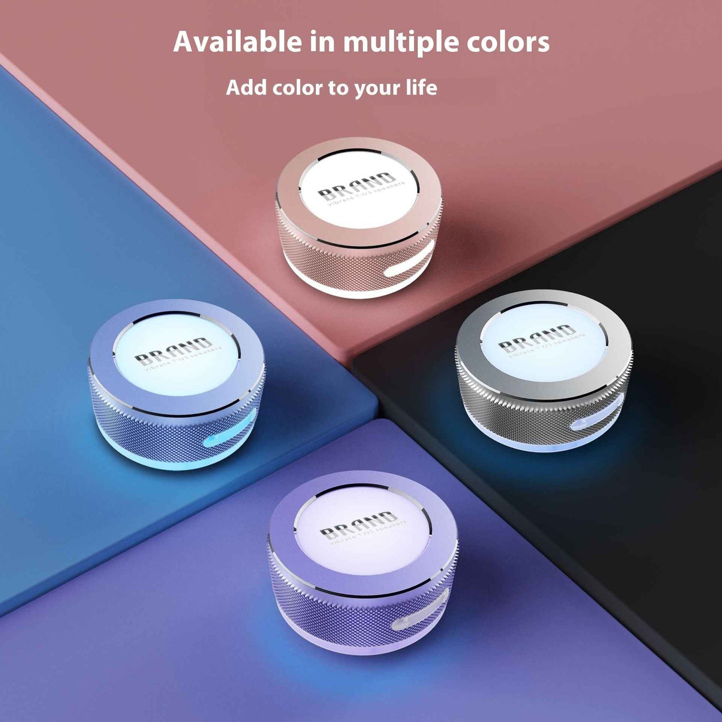 Small Wireless Bone Conduction Speakers Bluetooth Vibration Speaker With Color LED Light Portable Surface Adsorption Speaker - Jabula & Co