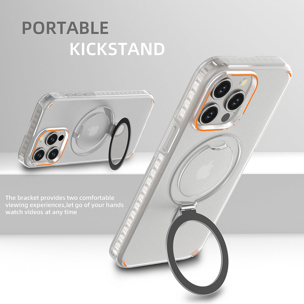 New Colorful Magnetic Bracket Phone Case With Holder Stand Cover For Magesafe Magnetic Transparent Wireless Charge Case For Phone - Jabula & Co