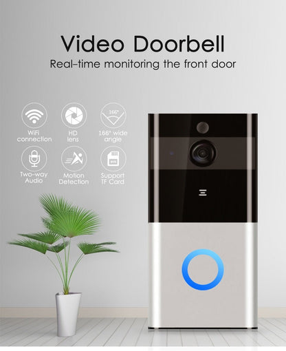 Marlboze 720P WIFI Visual Doorbell Wireless Intercom Doorbell PIR Motion Detection Night View SD card Video Smart Doorbell Ring - Jabula & Co