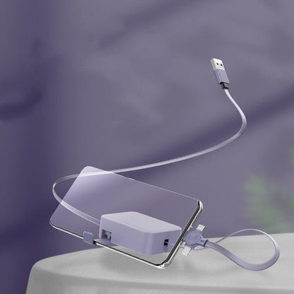4 In 1 Retractable USB Cable Creative Macaron Type C Micro Cable For I Phone With Phone Stand Charging Data Cable Line Storage Box - Jabula & Co