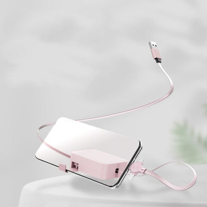 4 In 1 Retractable USB Cable Creative Macaron Type C Micro Cable For I Phone With Phone Stand Charging Data Cable Line Storage Box - Jabula & Co