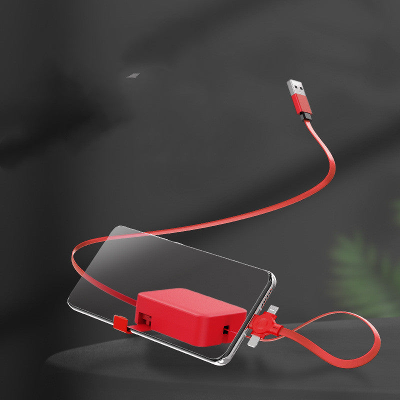 4 In 1 Retractable USB Cable Creative Macaron Type C Micro Cable For I Phone With Phone Stand Charging Data Cable Line Storage Box - Jabula & Co