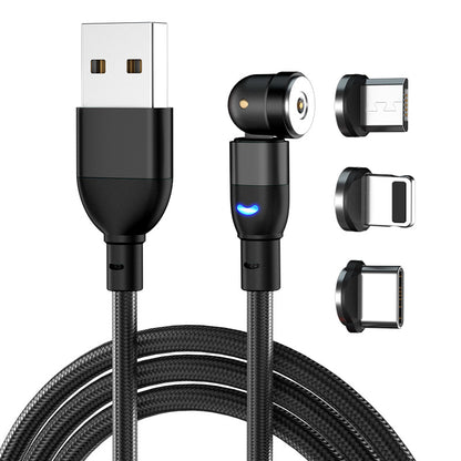 Data Cable 540 Degree Blind Suction Round Magnetic Charging Cable Three-in-one Bent Magnetic Cable - Jabula & Co