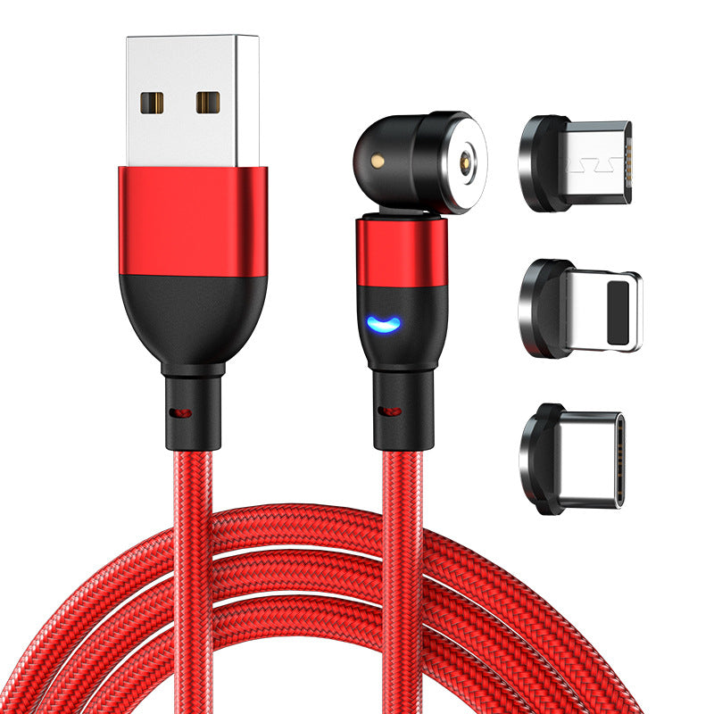 Data Cable 540 Degree Blind Suction Round Magnetic Charging Cable Three-in-one Bent Magnetic Cable - Jabula & Co