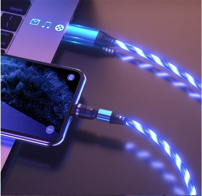 540 Rotate Luminous Magnetic Cable 3A Fast Charging Mobile Phone Charge Cable For LED Micro USB Type C For I Phone Cable - Jabula & Co