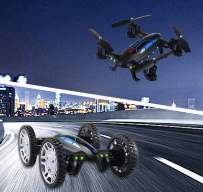 OTRC FY602 Air-Road RC Drone Car 2 in 1 Flying Car 2.4G RC Quadcopter Drone 6-Axis 4CH Helicopter With HD Camera High Speed 4WD - Jabula & Co