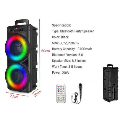Portable Bluetooth Speaker Sub Woofer Heavy Bass Sound System Party Mic UK
