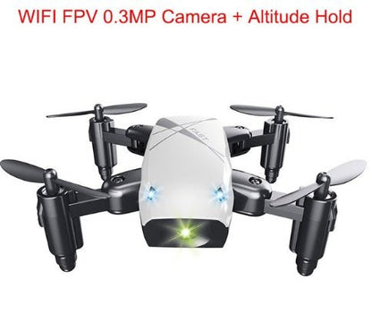 Micro Foldable RC Drone 3D Bearing Steering Wheel Remote Control Quadcopter Toys With Camera WiFi APP Control Helicopter Dron Kids Gift - Jabula & Co