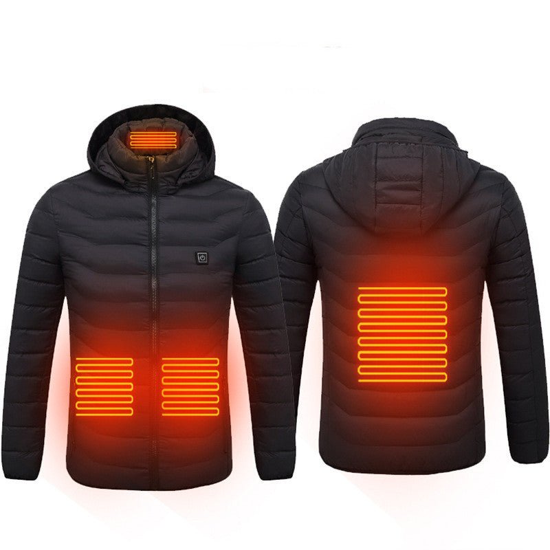 Winter Heated Jacket USB Electric Cotton Coat Zip-up Heater Thermal Clothing Heating Vest For Men - Jabula & Co