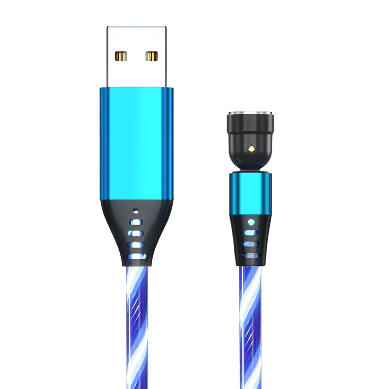 540 Rotate Luminous Magnetic Cable 3A Fast Charging Mobile Phone Charge Cable For LED Micro USB Type C For I Phone Cable - Jabula & Co