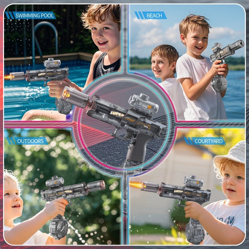 LED Lights Electric Water Guns Children Simulated Shooting Recoil Powerful Automatic Water Spray Gun Kids Summer Outdoor Toys - Jabula & Co