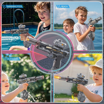 LED Lights Electric Water Guns Children Simulated Shooting Recoil Powerful Automatic Water Spray Gun Kids Summer Outdoor Toys - Jabula & Co