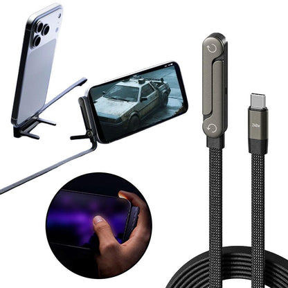 Fast Charging Foldable Bracket Data Cable 2-in-1 Data Wire Foldable Phone Tablet Stand Type-C To Type-C USB-A To Type-C - Jabula & Co