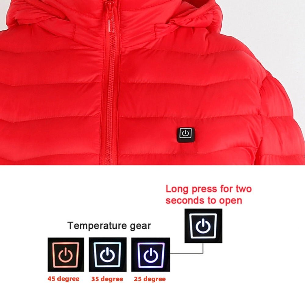 Winter Heated Jacket USB Electric Cotton Coat Zip-up Heater Thermal Clothing Heating Vest For Men - Jabula & Co