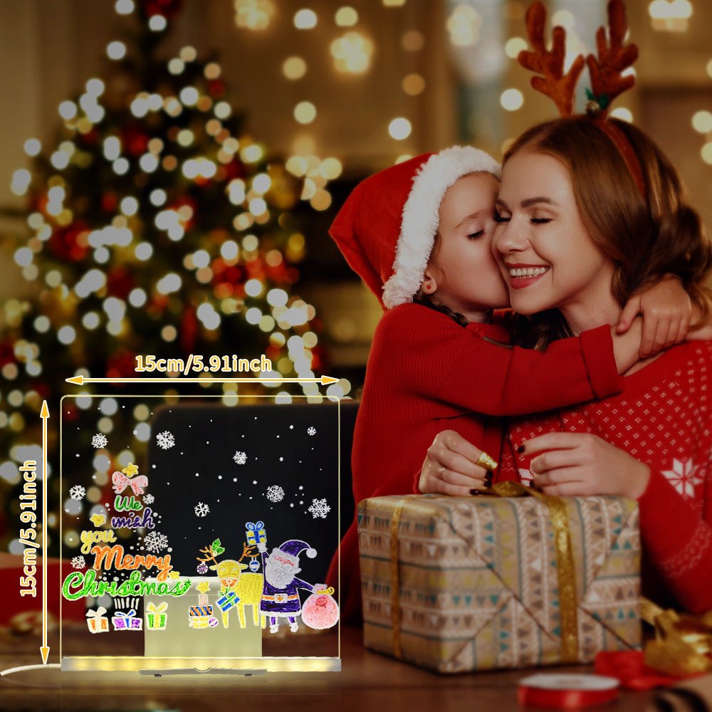 LED Acrylic Drawing Board DIY Erasable Luminous Writing Boards With Stand USB Plug Message Board With NightLight by Jabula & Co