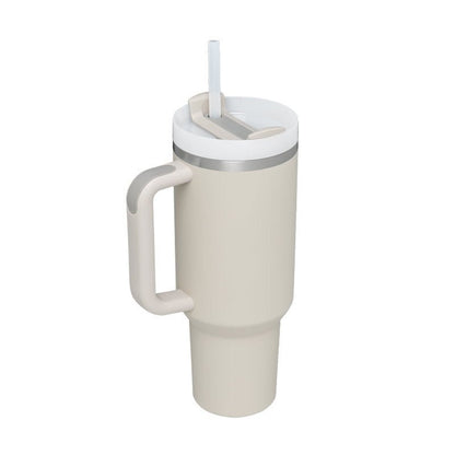 40 Oz Tumbler With Handle Straw Insulated, Stainless Steel Spill Proof Vacuum Coffee Cup Tumbler With Lid Tapered Mug Gifts For Valentine Lover Suitable For Car Gym Office Travel - Jabula & Co