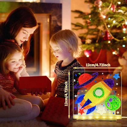 LED Acrylic Drawing Board DIY Erasable Luminous Writing Boards With Stand USB Plug Message Board With NightLight by Jabula & Co