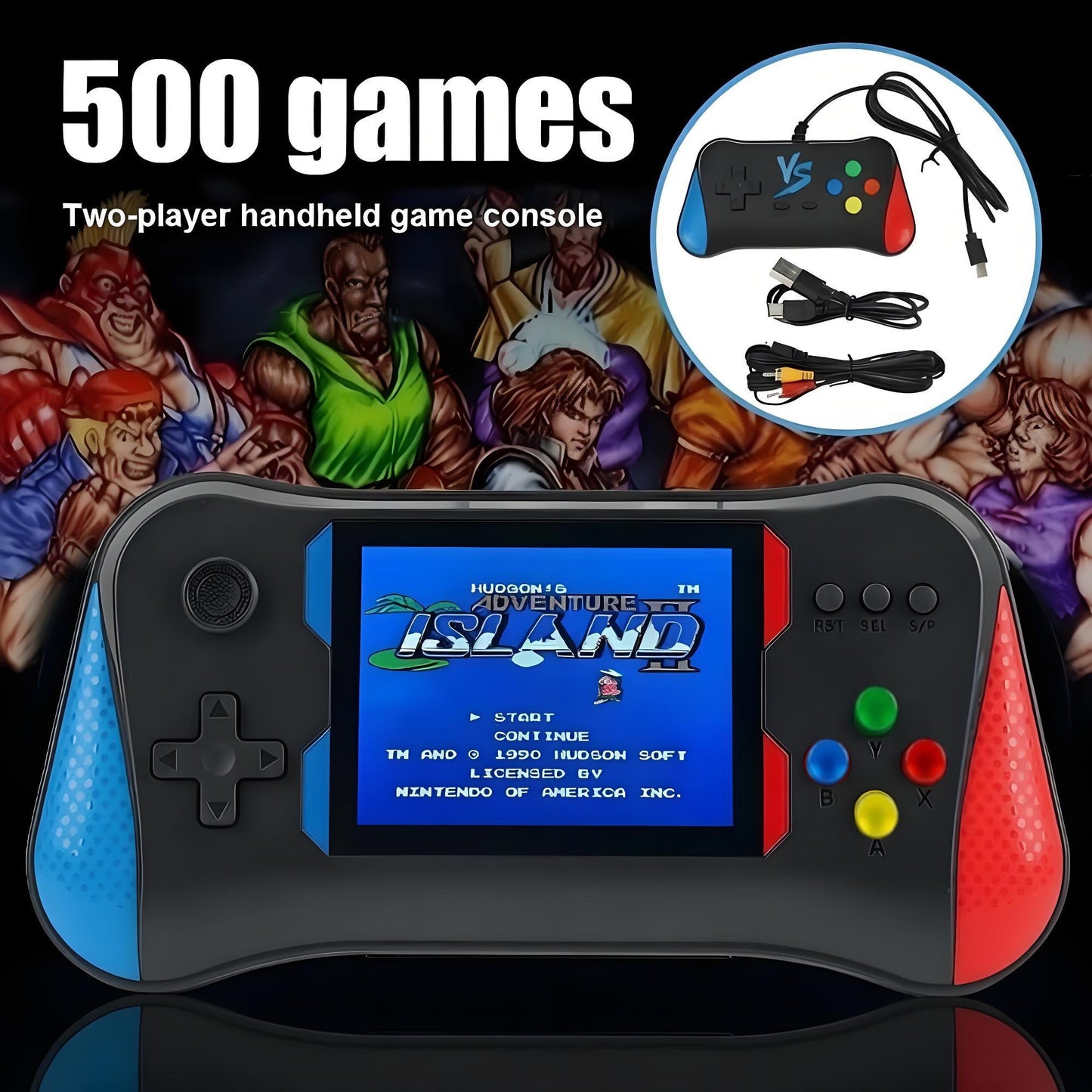 3.5'' 500 Classic Games Handheld Retro Video Game Console Player For Kids Adults