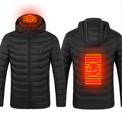 Winter Heated Jacket USB Electric Cotton Coat Zip-up Heater Thermal Clothing Heating Vest For Men - Jabula & Co