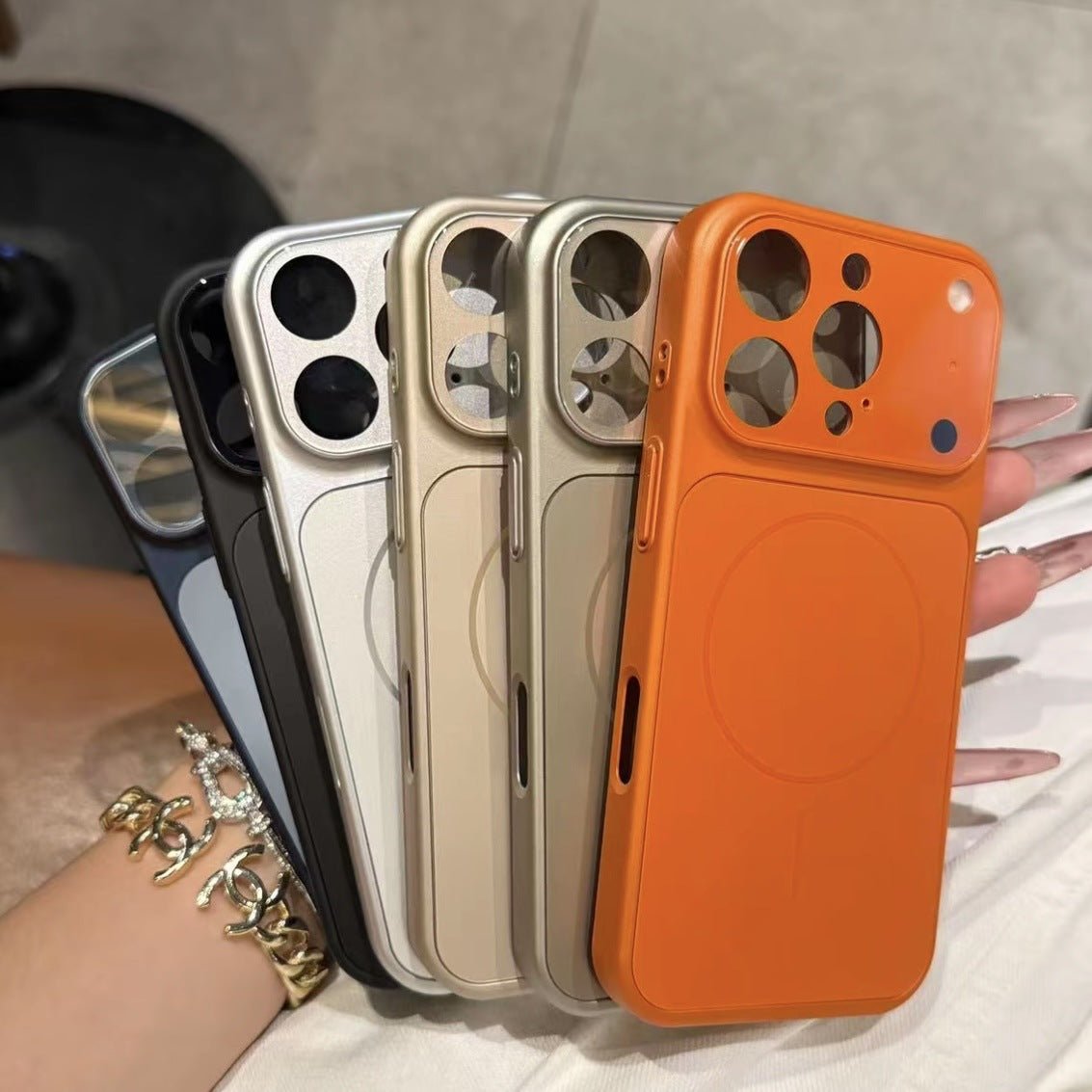 Solid Color All-inclusive Magnetic Phone Case Nano Frosted Glass For Magsafe Phone Case For I Phone 17 Air 16 15 14 13 Pro Max Magnetic Wireless Charge Armor Cover - Jabula & Co