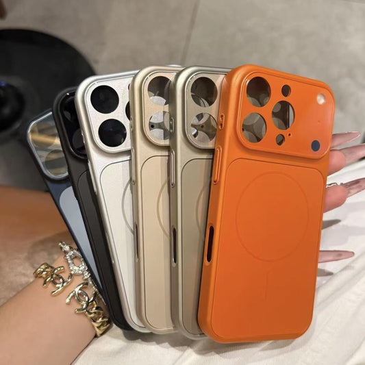 Solid Color All-inclusive Magnetic Phone Case Nano Frosted Glass For Magsafe Phone Case For I Phone 17 Air 16 15 14 13 Pro Max Magnetic Wireless Charge Armor Cover - Jabula & Co