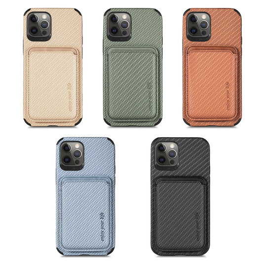 Magnetic Card Holder XR Carbon Fiber Pattern Phone Case - Jabula & Co