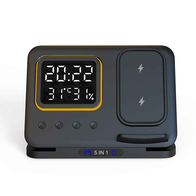 15W Wireless Chargers Stand 5 In1 LED Digital Alarm Clock Fast Charging Dock Station - Jabula & Co