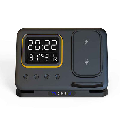 15W Wireless Chargers Stand 5 In1 LED Digital Alarm Clock Fast Charging Dock Station - Jabula & Co